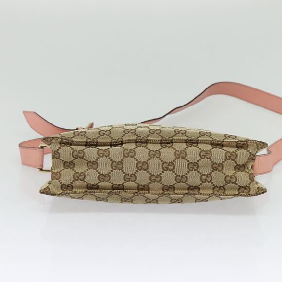 GUCCI GG Canvas Shoulder Bag Beige Gold - Picture 9 of 12